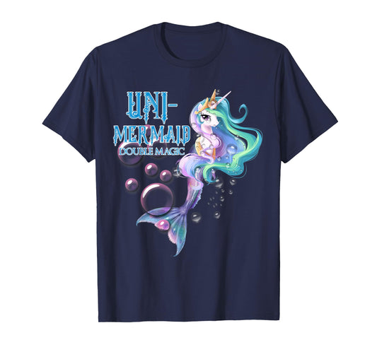 Uni-Mermaid Double Magic Tshirt Funny Unicorn Tshirt