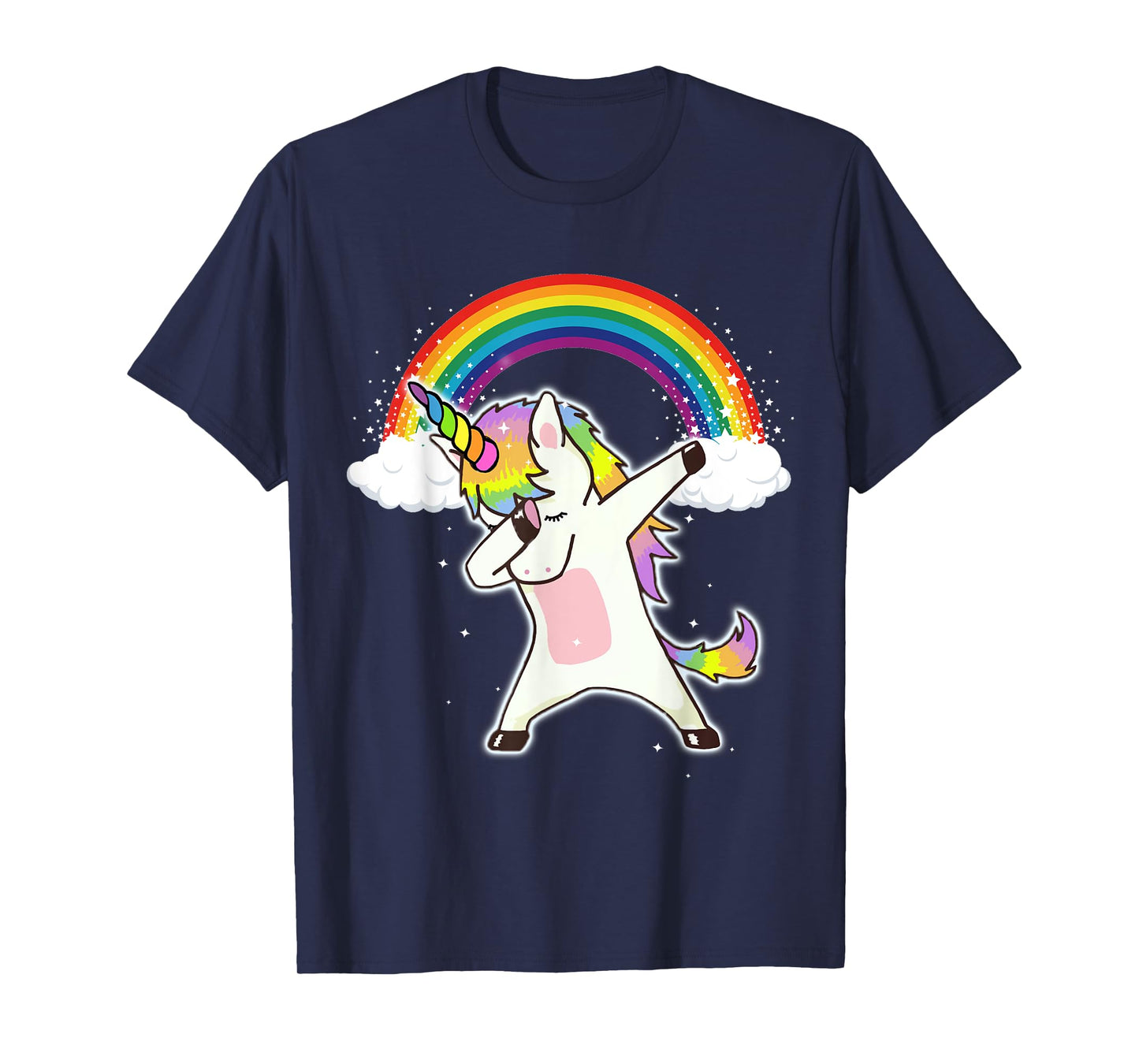 Dabbing Unicorn Shirt Cute Unicorn Dab Dance With Rainbow T-Shirt