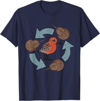 Horseshoe Crab Eggs - Red Knot Circle of Life Cartoon Bird T-Shirt