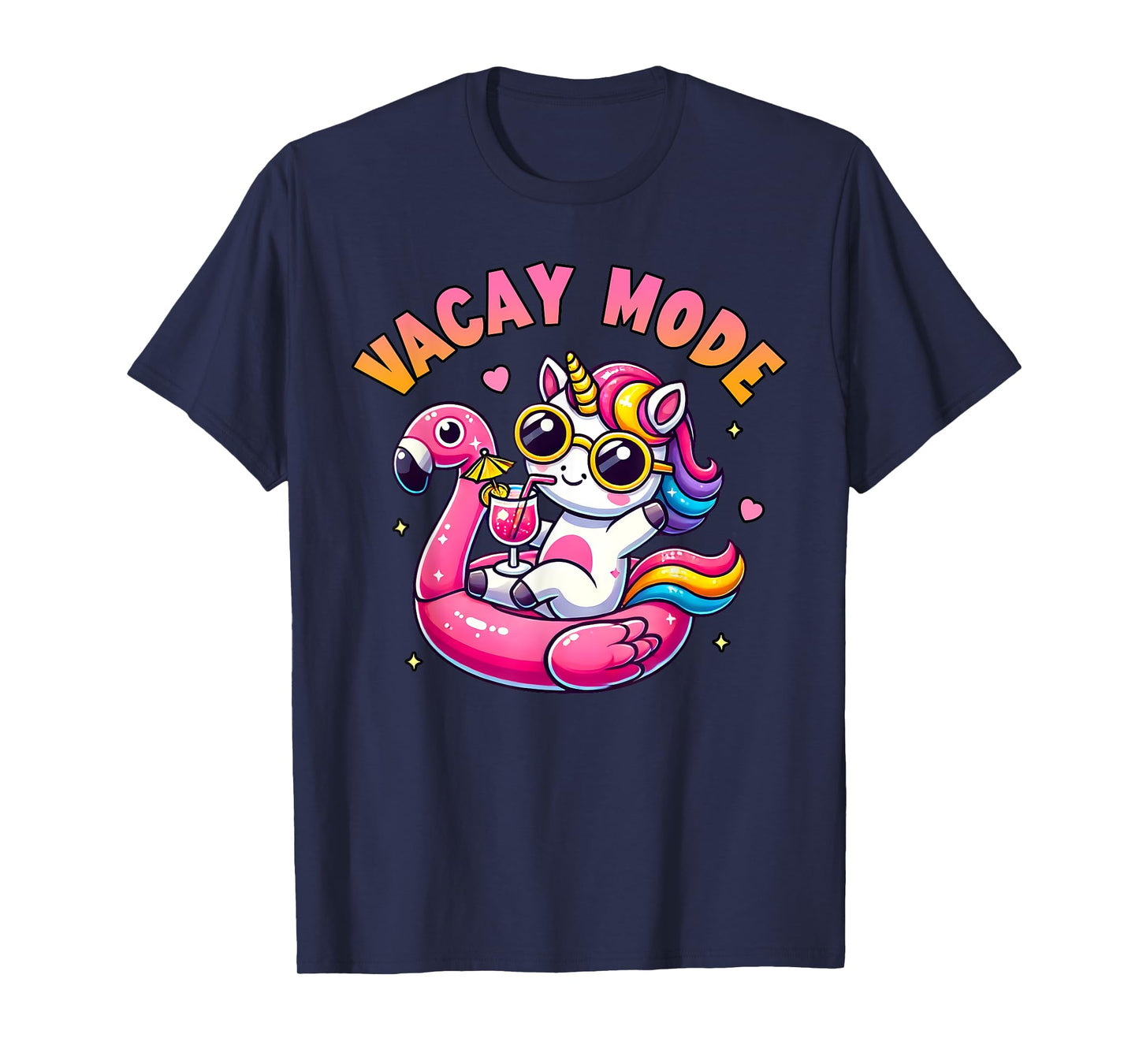 Vacay Mode Cute Unicorn Funny Family Vacation Gift Kids Girl T-Shirt