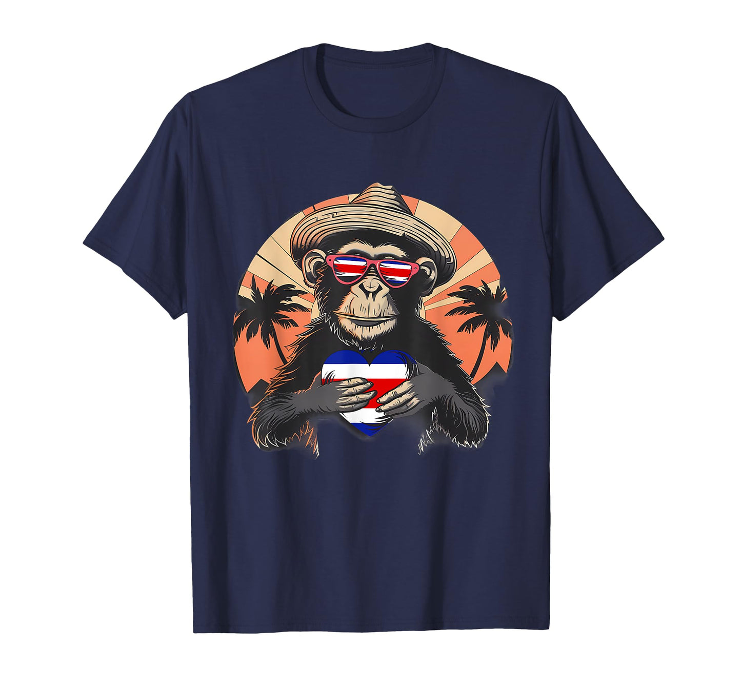 Costa Rica Monkey Sunset Costa Rican Pride Costa Rican Flag T-Shirt