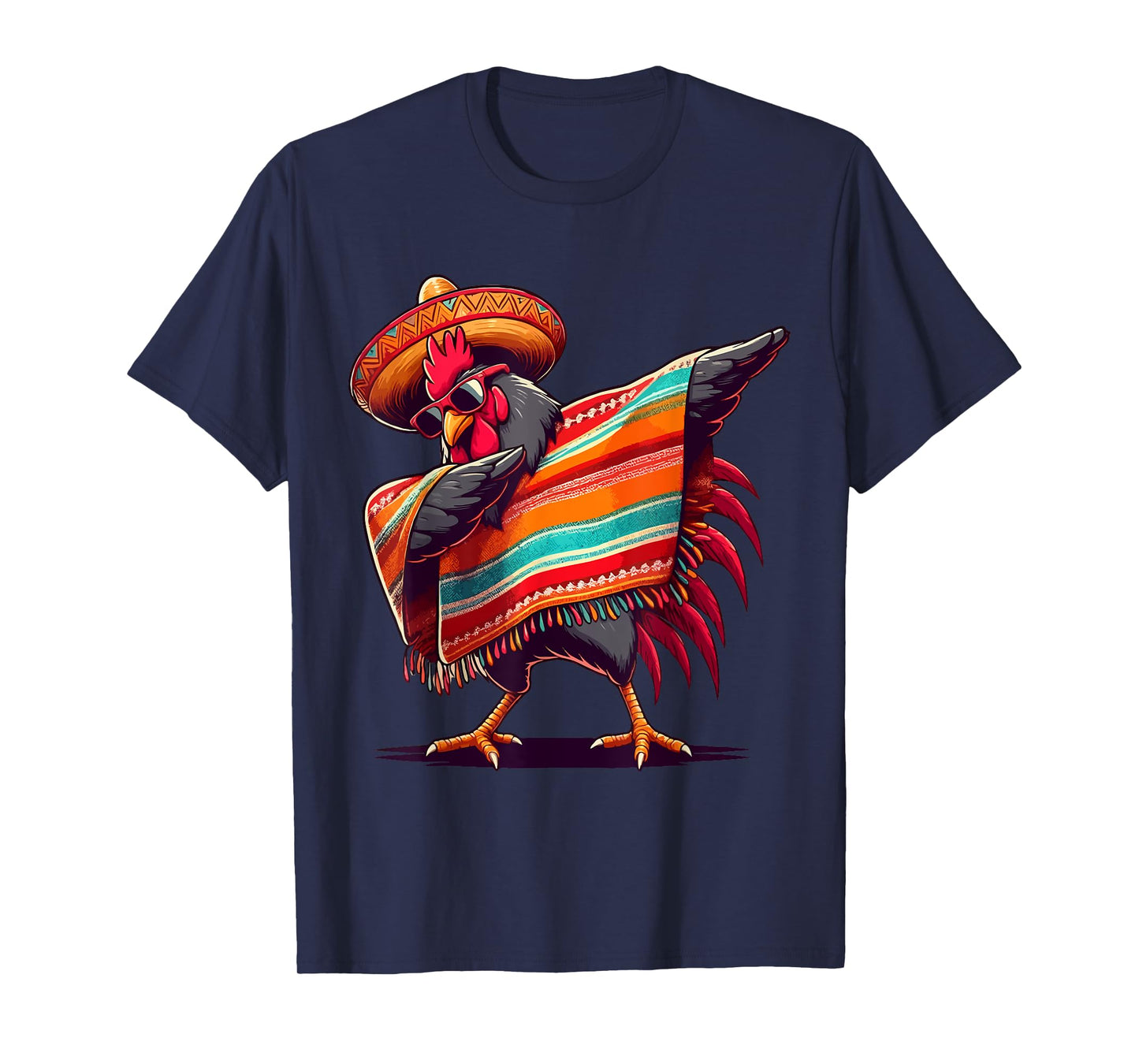 Rooster Dabbing Mexican Poncho Cinco de Mayo Chicken Lover T-Shirt