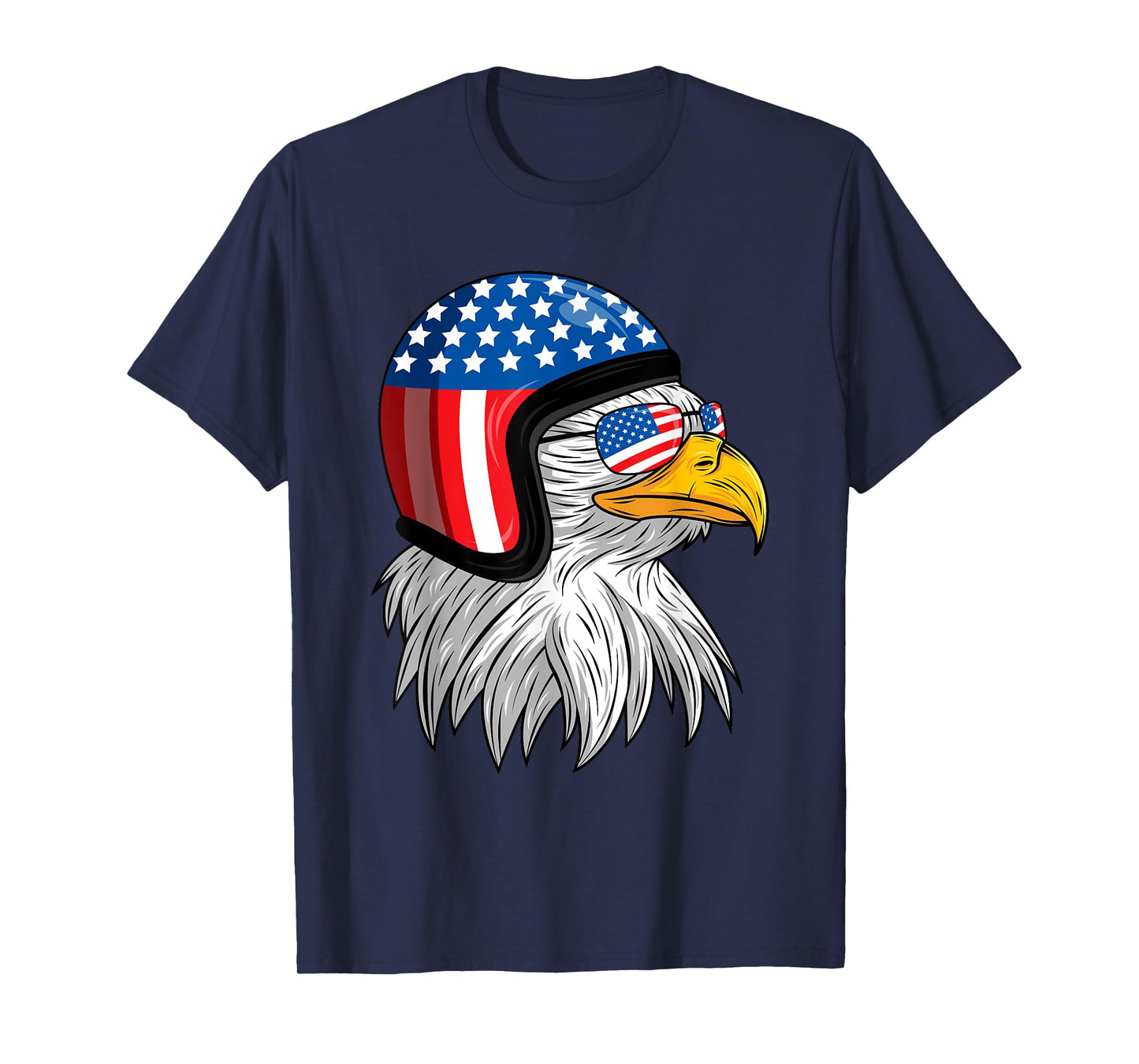 Funny Eagle Mullet Helmet USA 4th Of July American Flag Gift T-Shirt
