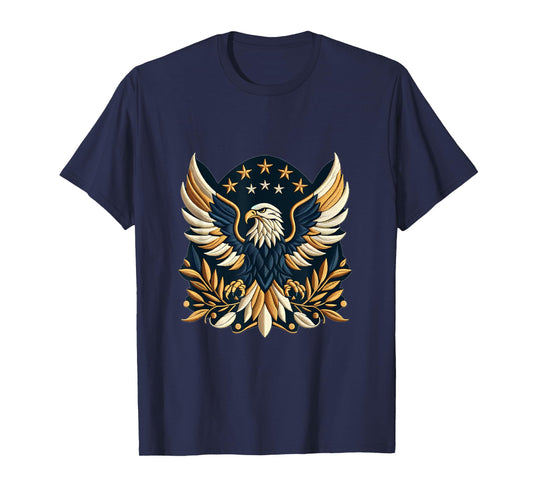 American Eagle Emblem Embroidery-Inspired design T-Shirt