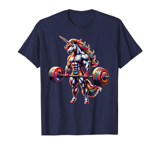 Unicorn Lifting Weights Fitness Lover Barbell Weightlifting T-Shirt