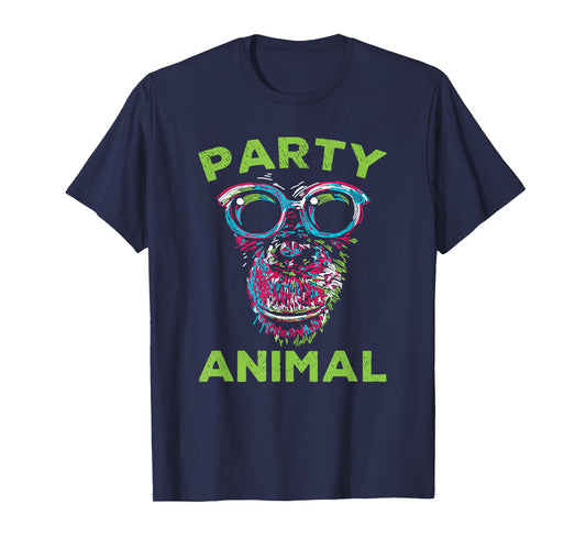 Cute Chimpanzee Party Animal Lover Colorful Monkey T-Shirt