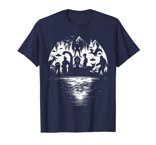 Bigfoot Loch Ness Mothman and Cryptid Monsters Cryptozoology T-Shirt
