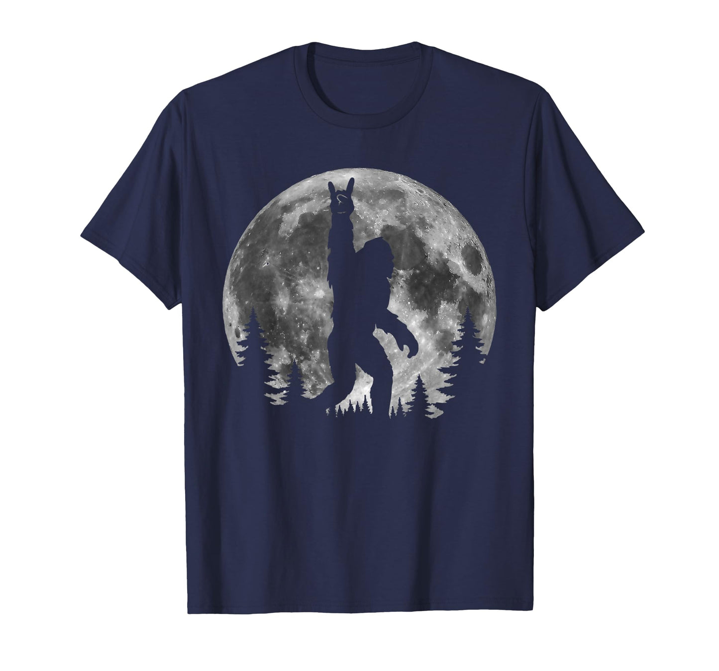 Bigfoot In The Forest Funny Sasquatch Bigfoot Moon T-Shirt
