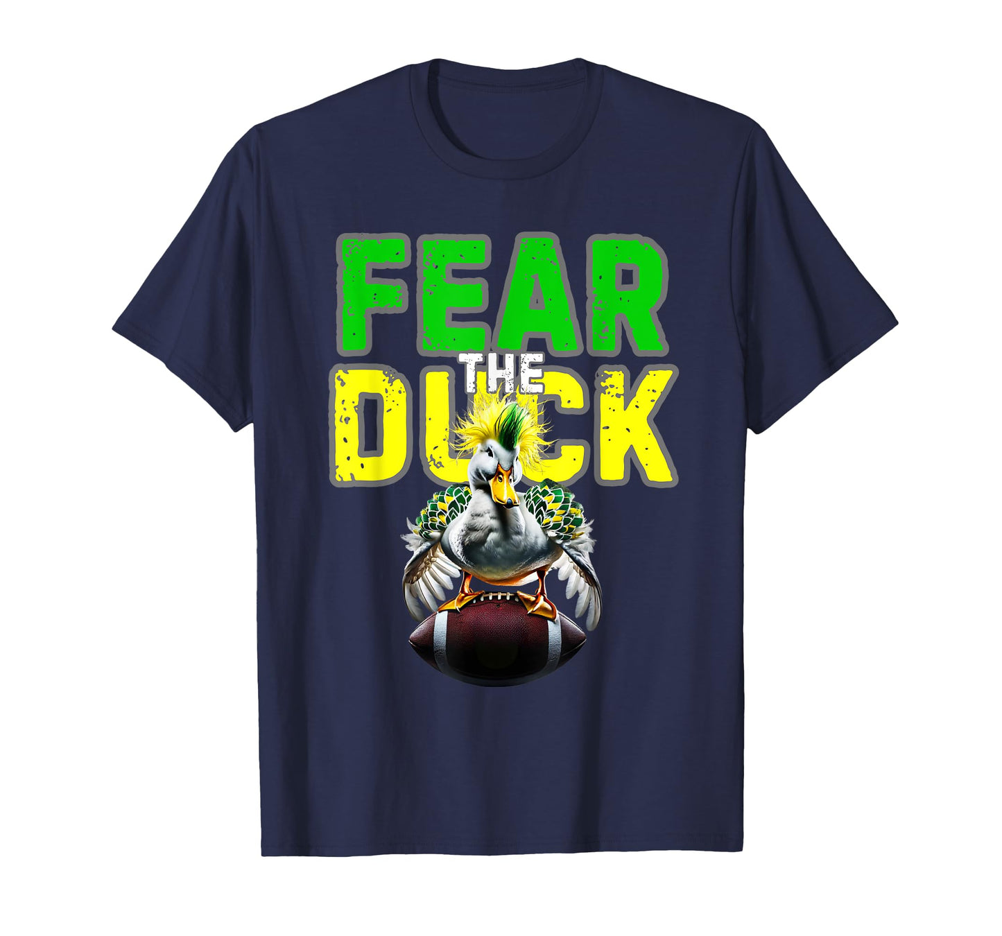 Fear the Duck from Quack Attack features a green and yellow T-Shirt