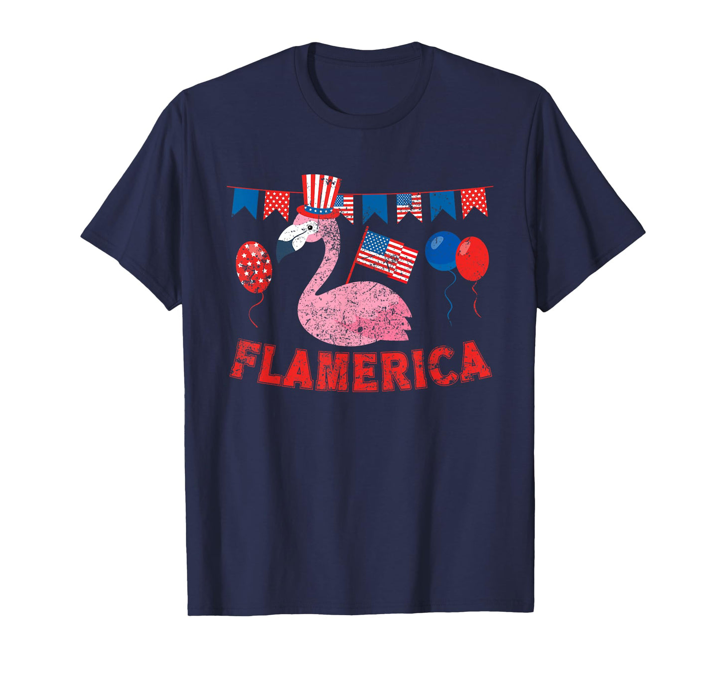 Flamerica American Patriotic Flamingo Flag Fourth Of July T-Shirt