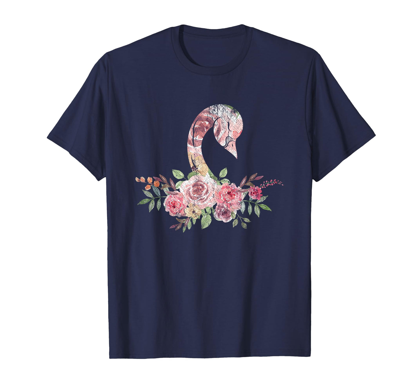 Flower Crown Women Girls Gift Pretty Animal Vintage Swan T-Shirt