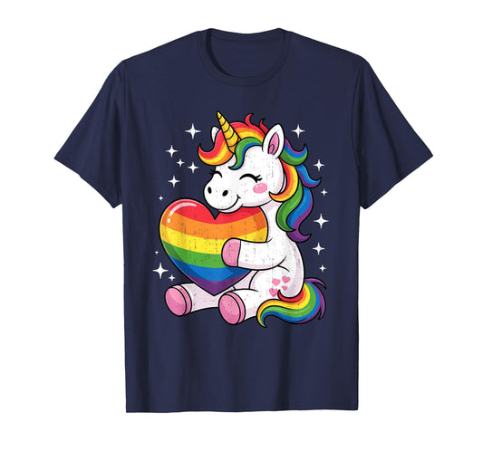 LGBTQ Rainbow Unicorn Sweet Pride Design For Kids T-Shirt