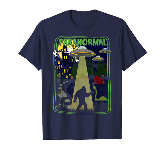 Paranormal Cryptid Poster Bigfoot UFOs Ghosts T-Shirt