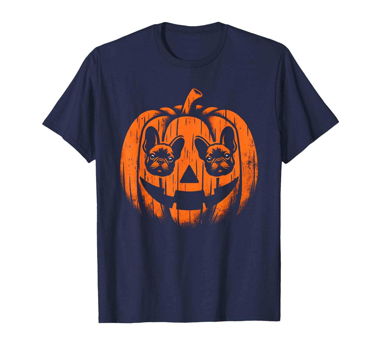 Dog Halloween French Bulldog Jack O Lantern Pumpkin T-Shirt for Men Women Kids
