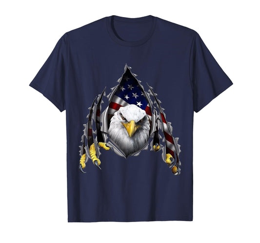 USA Flag Bald Eagle American Flag 4th Of July Women Kids Men T-Shirt