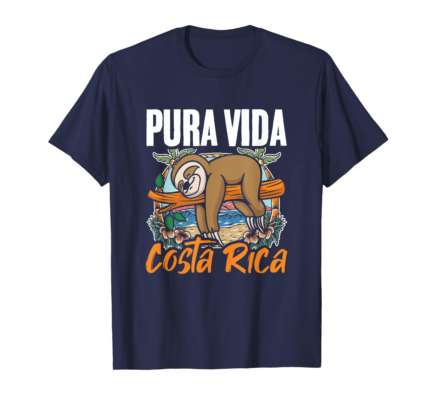 Sloth Beach Vacation Tropical Sloths Pura Vida Costa Rica T-Shirt for Men Women