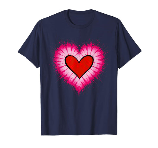 Retro Vintage Valentines Day Heart Tie Dye Mens Womens Kids T-Shirt