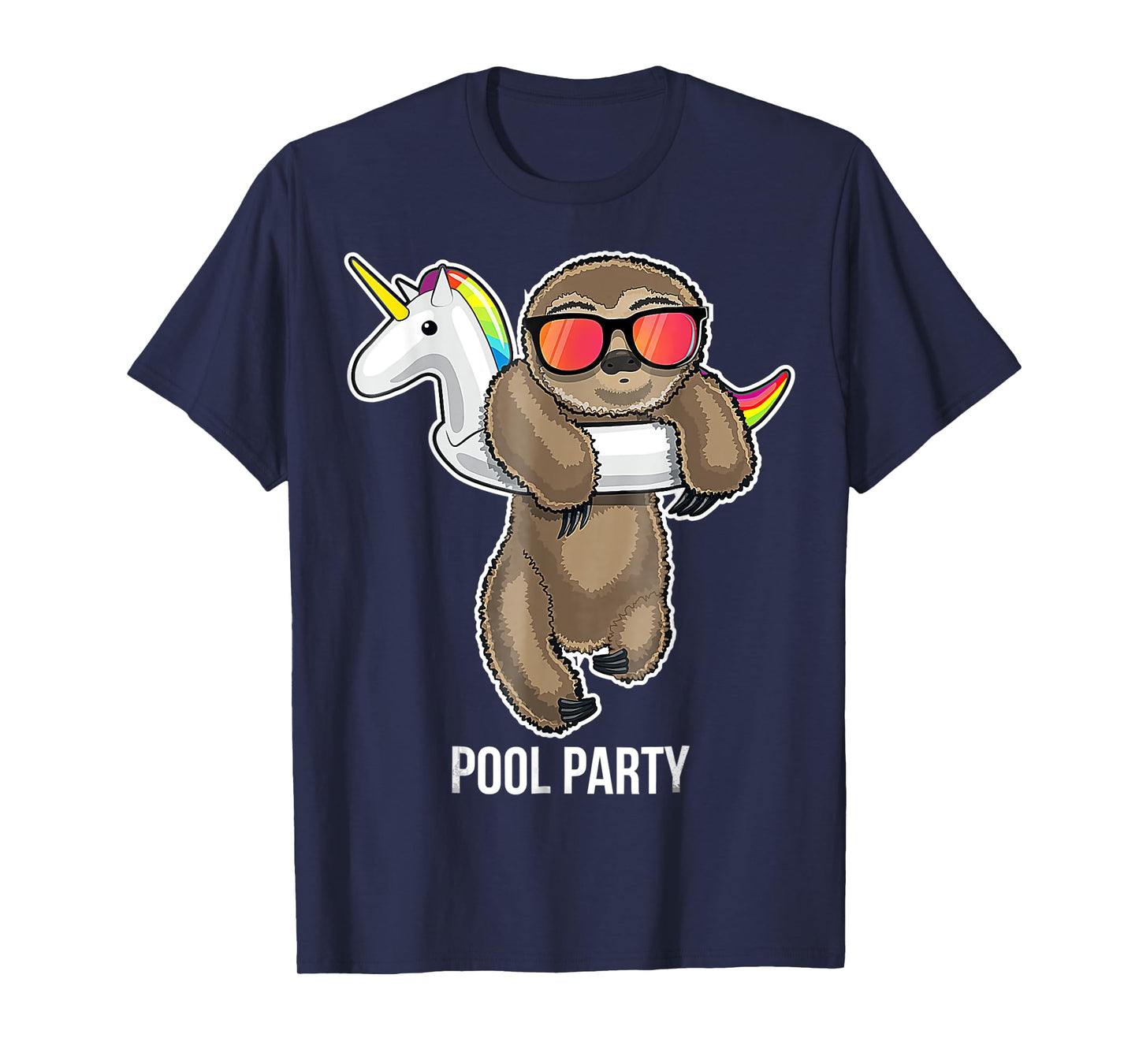 Pool Party Sloth Unicorn Float Funny Sloth Gifts T-Shirt