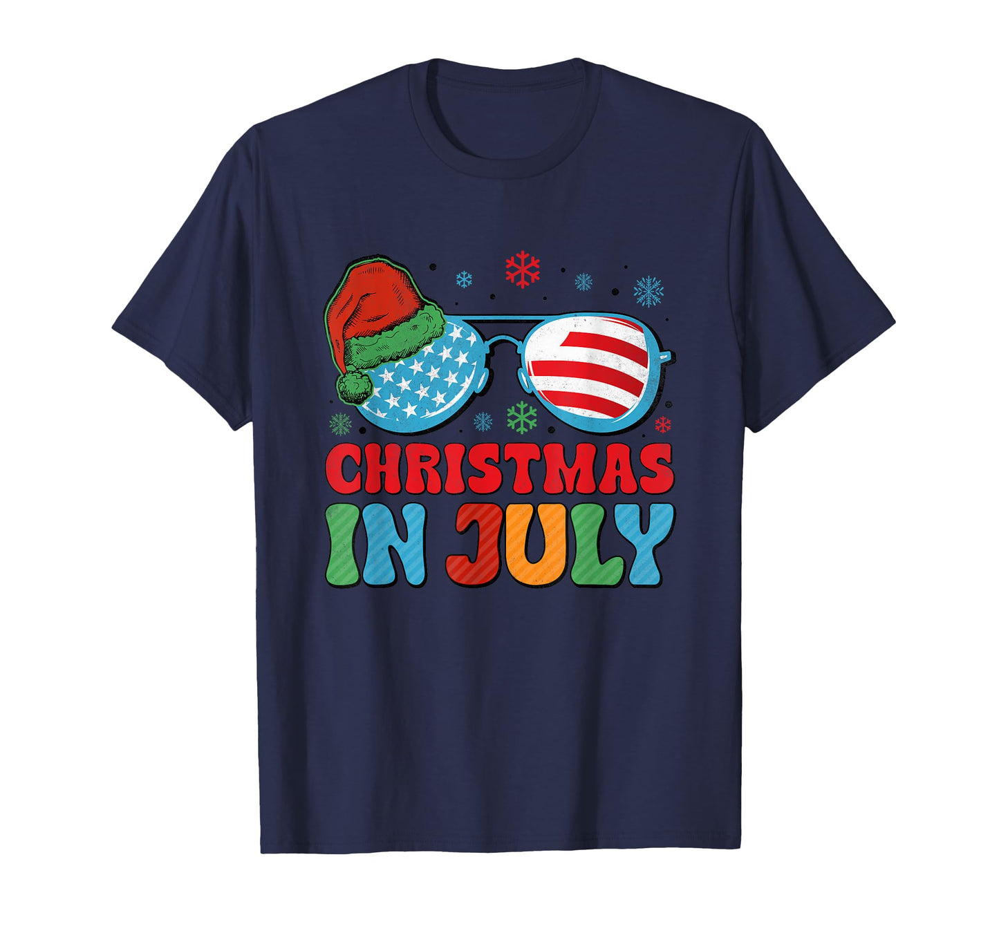 Santa Claus Sunglasses Beach Christmas In July Men Women Kid T-Shirt