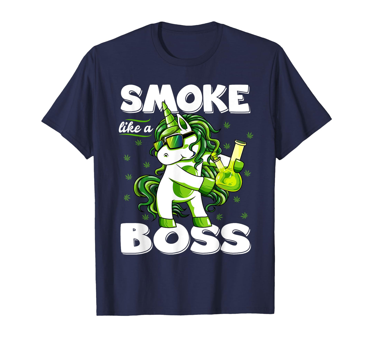 Funny 420 Marijuana Weed T Shirts Unisex-Adults Black Small Modern Round Collar Short Sleeve T-Shirt 420 Unicorn Floss Like A Boss Weed Pot Leaf Marijuana T-Shirt