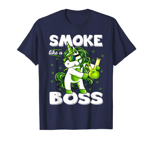 Funny 420 Marijuana Weed T Shirts Unisex-Adults Black Small Modern Round Collar Short Sleeve T-Shirt 420 Unicorn Floss Like A Boss Weed Pot Leaf Marijuana T-Shirt
