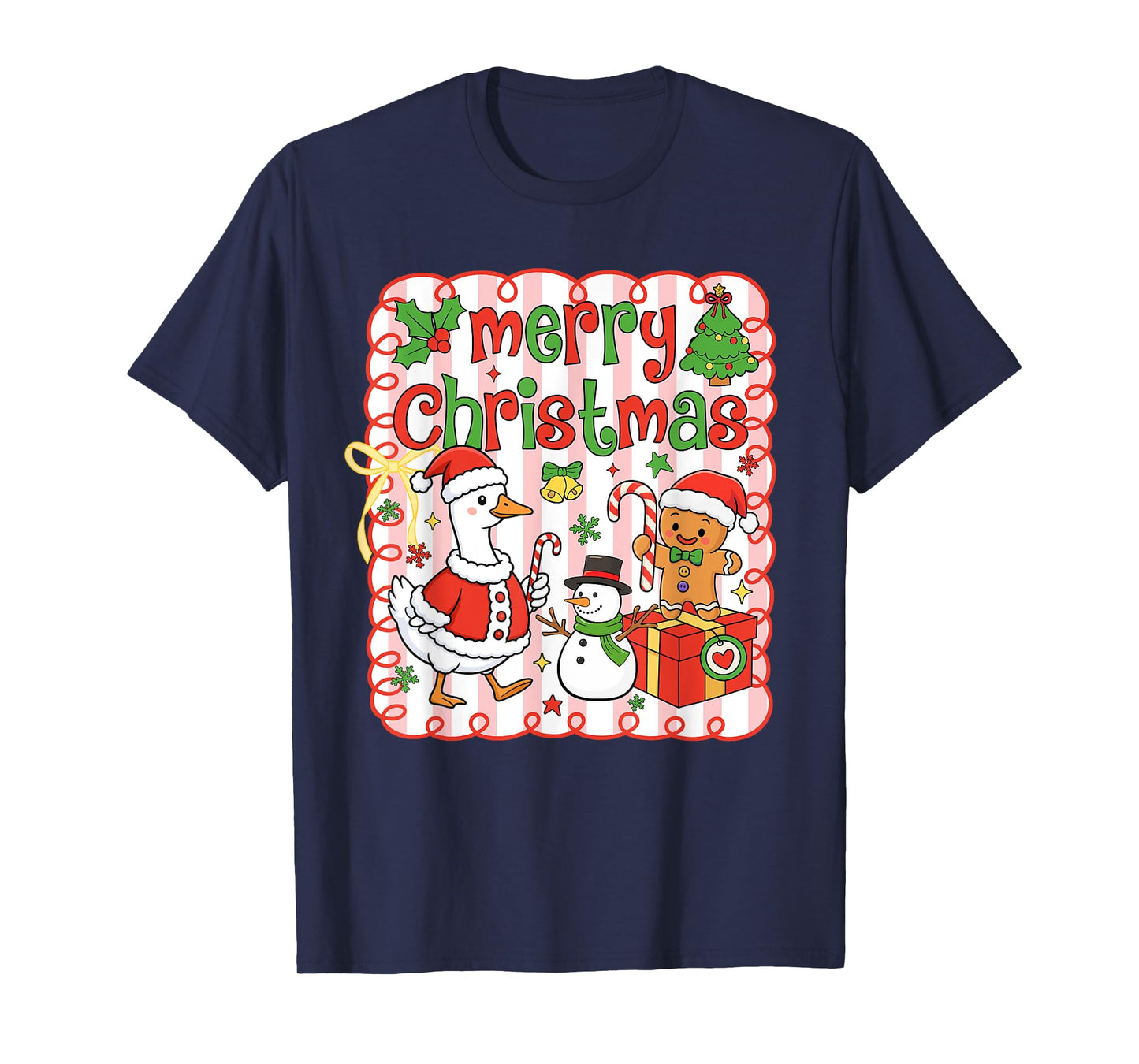 Merry Christmas Funny Merry Goosemas Christmas Silly Goose T-Shirt