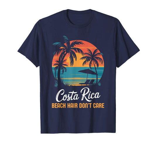 Beach Hair Don't Care Vacation Tropical Pura Vida Costa Rica T-Shirt