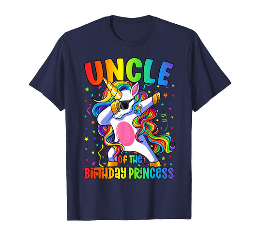 Uncle of the Birthday Princess Girl Dabbing Unicorn T-Shirt