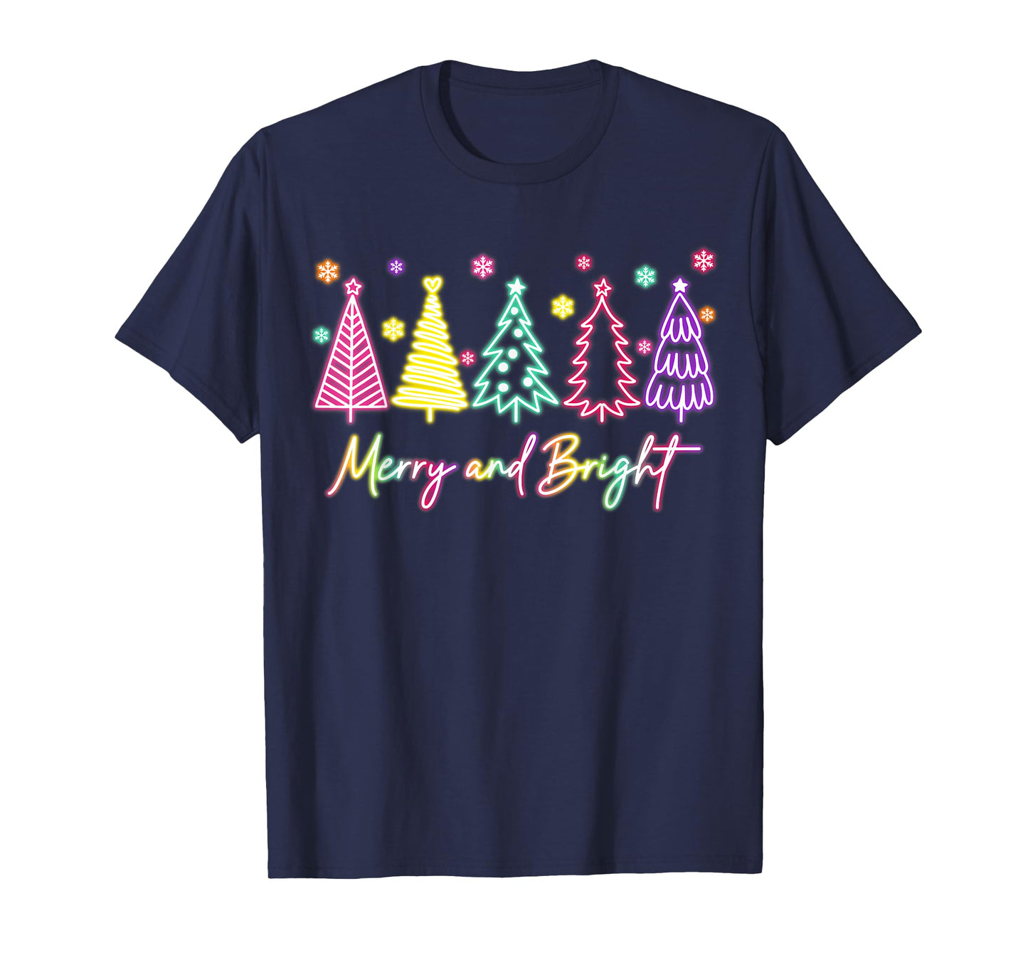 Merry Christmas Bright Christmas Tree Light Colorful Glowing T-Shirt