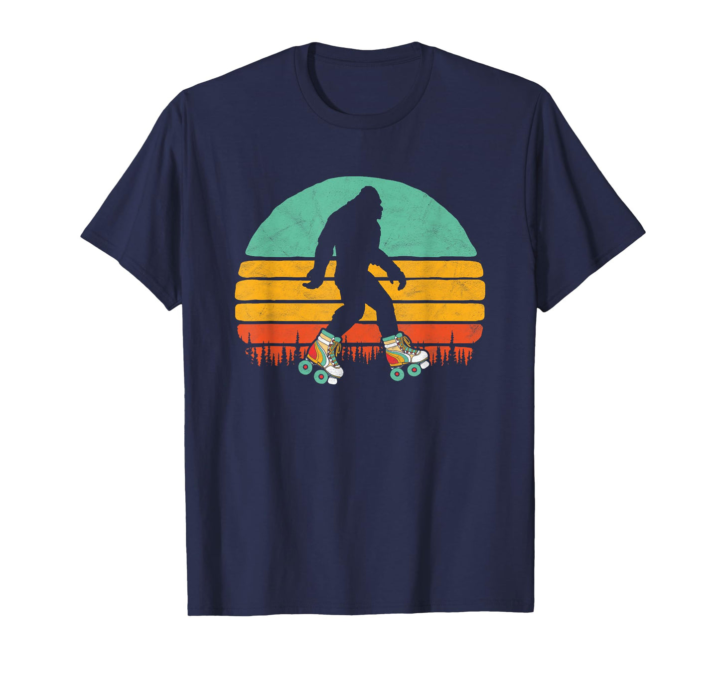 Retro Bigfoot Roller Skating Sasquatch 80s Skater Graphic T-Shirt