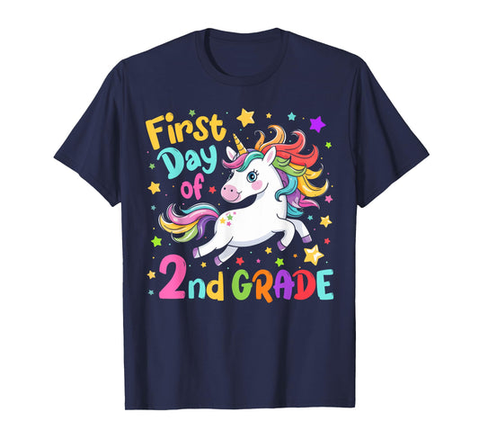 First Day Of 2nd Grade Second Grade Back To School Unicorn T-Shirt
