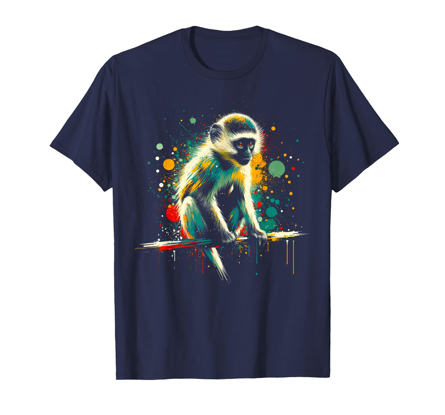 Vervet Monkey Minimalist and Vibrant Style Christmas T-Shirt