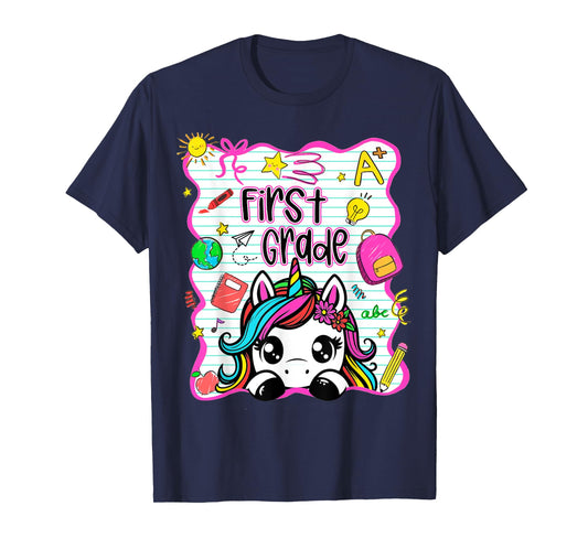 1st Grade Unicorn Back to School First Grade Team Girls Kids T-Shirt