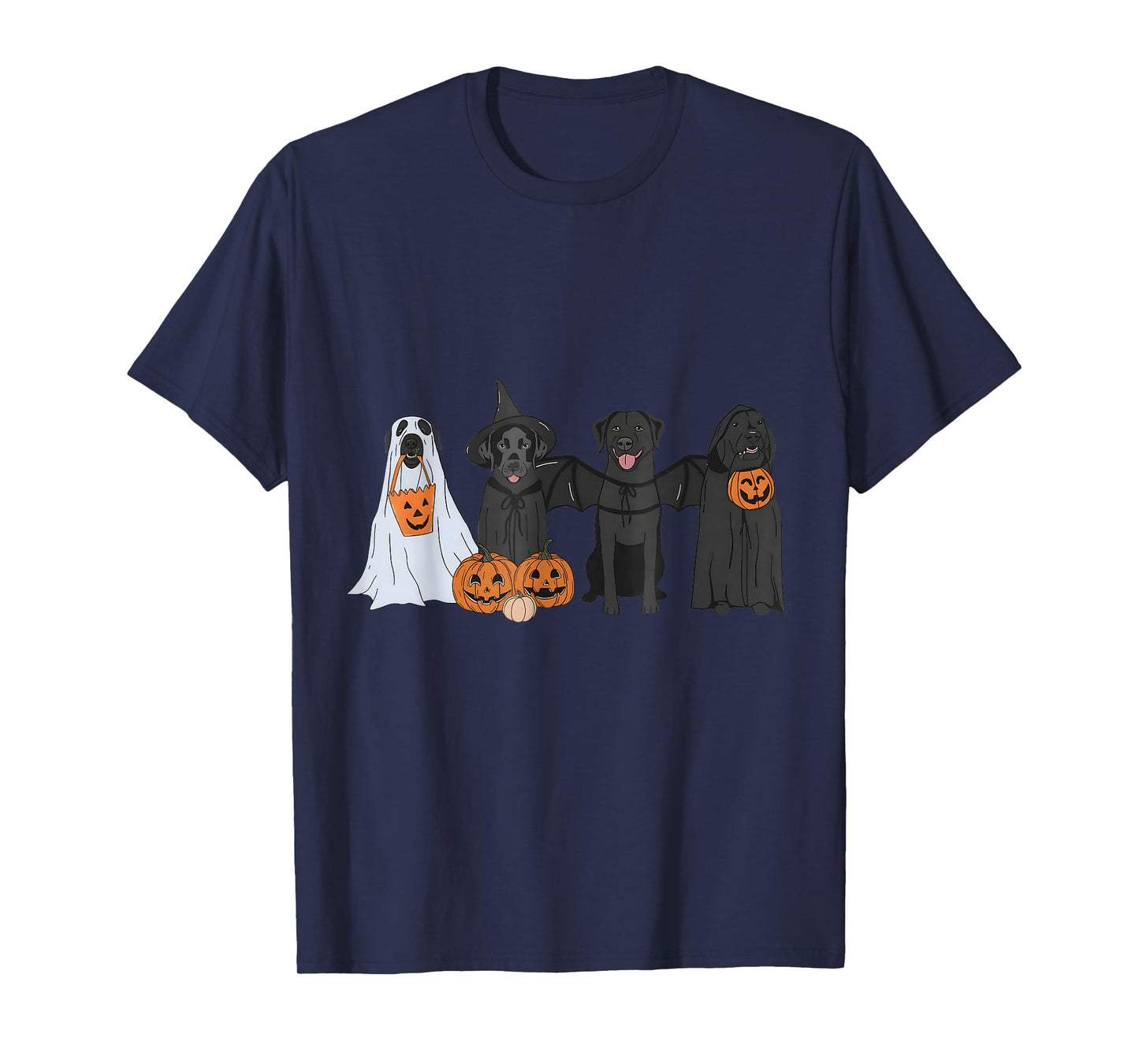 Black Labrador Halloween Ghost pumpkin T-Shirt
