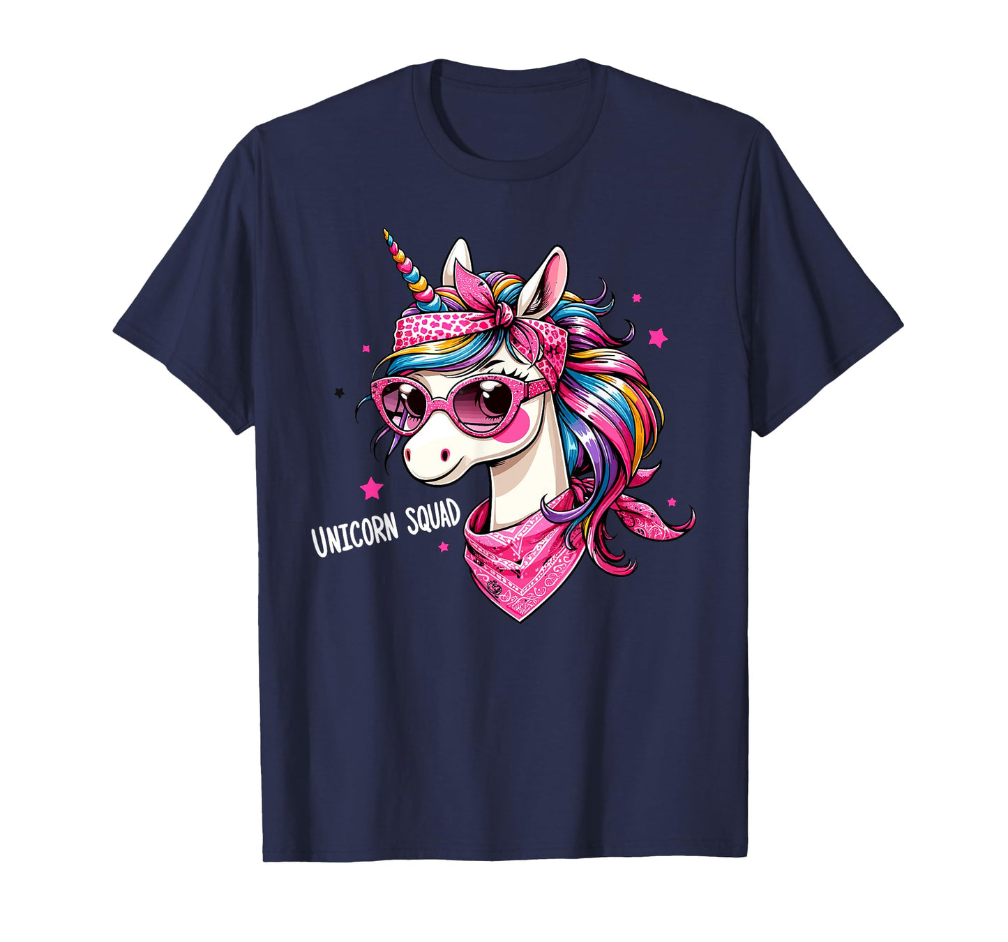 Unicorn Squad - Graceful Unicorn with leopard Bandana T-Shirt