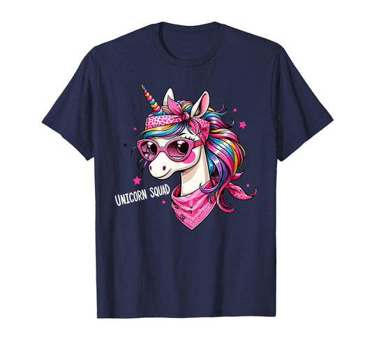 Unicorn Squad - Graceful Unicorn with leopard Bandana T-Shirt