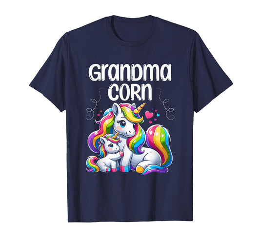 Grandma Corn Unicorn Mythical Creature Unicorns Grandmother T-Shirt