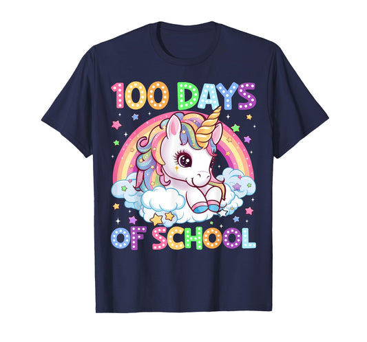 100 Days Of School Unicorn 100th Day Of School Teacher Kids T-Shirt