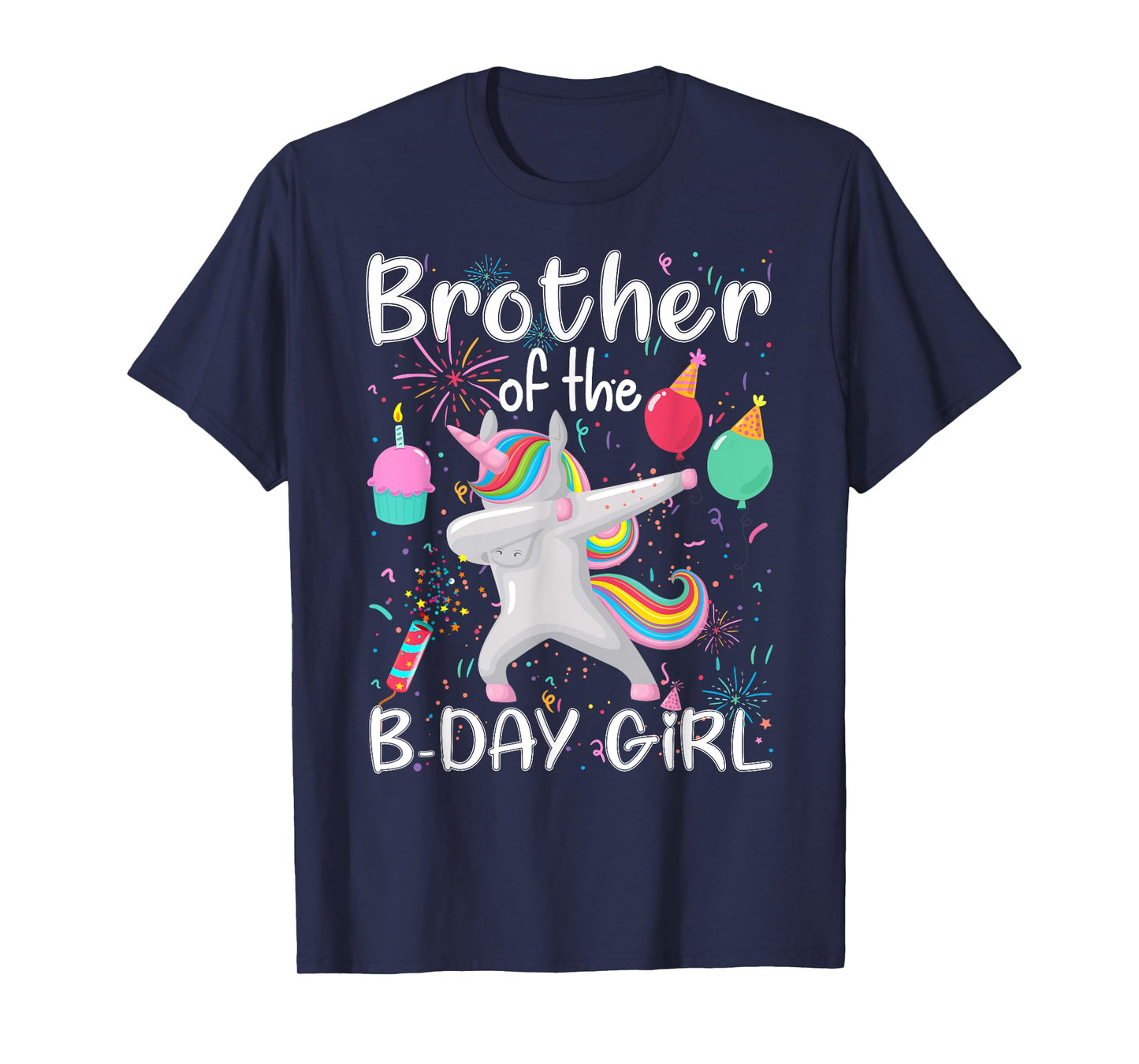 Brother of The Birthday Girl Unicorn Dabbing Party T-Shirt