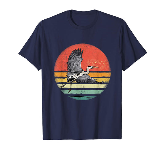 Retro Vintage Heron Lover Nature Heron Bird Watcher T-Shirt