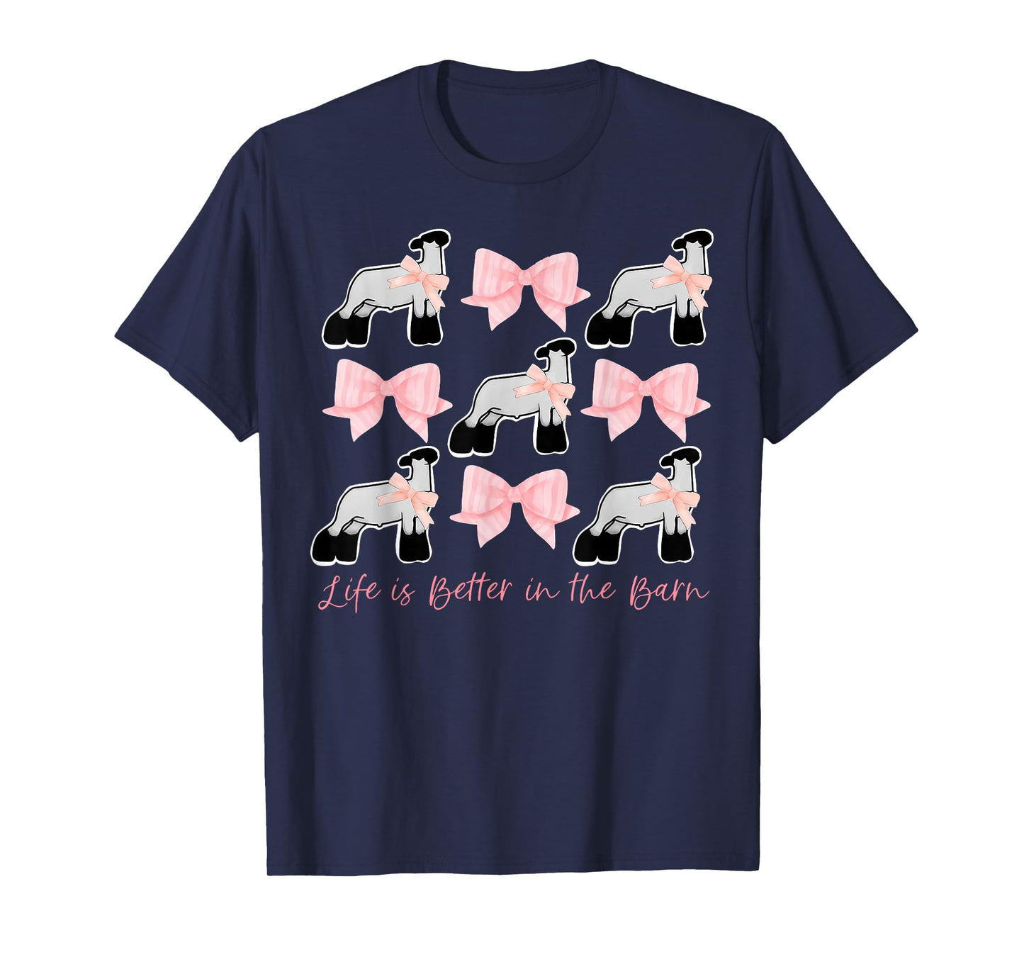 Coquette Bow Show Lamb Breeder Stock Show Mom Livestock T-Shirt