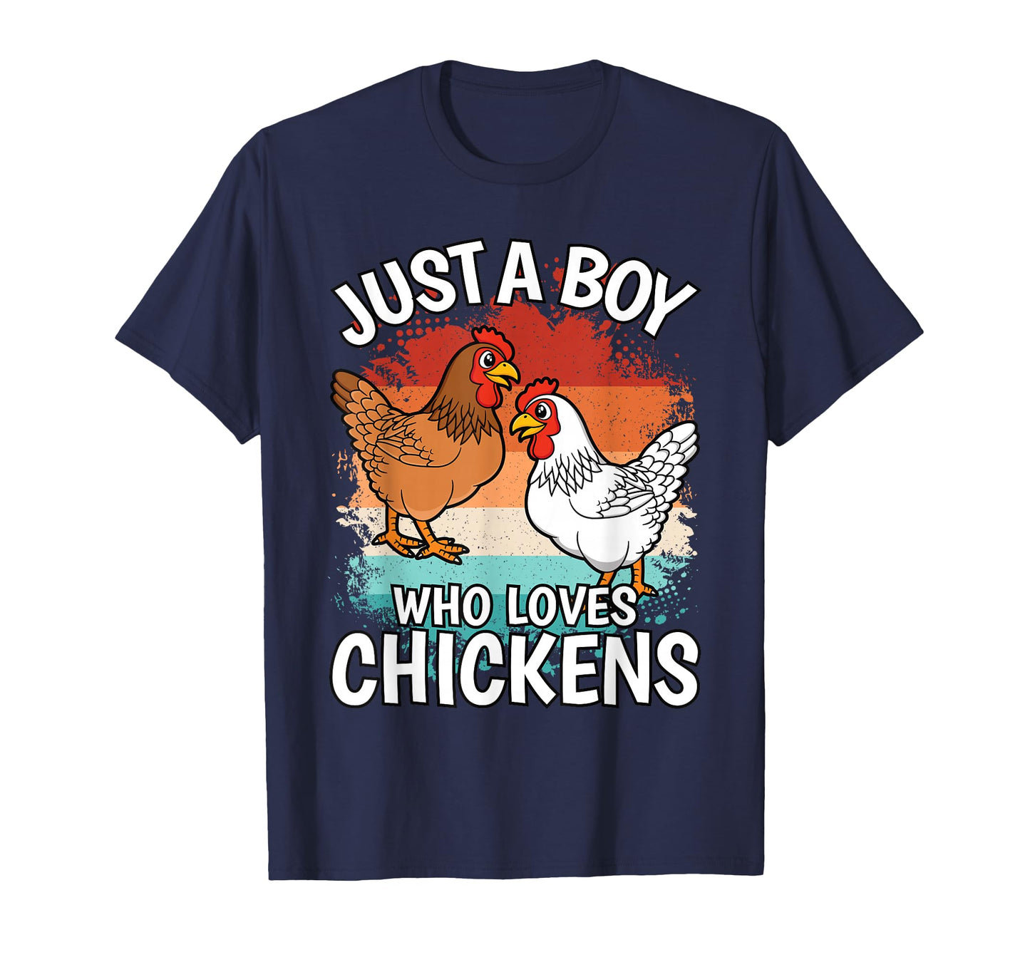Just A Boy Who Loves Chickens Retro Farmer Farming Boys Kids T-Shirt