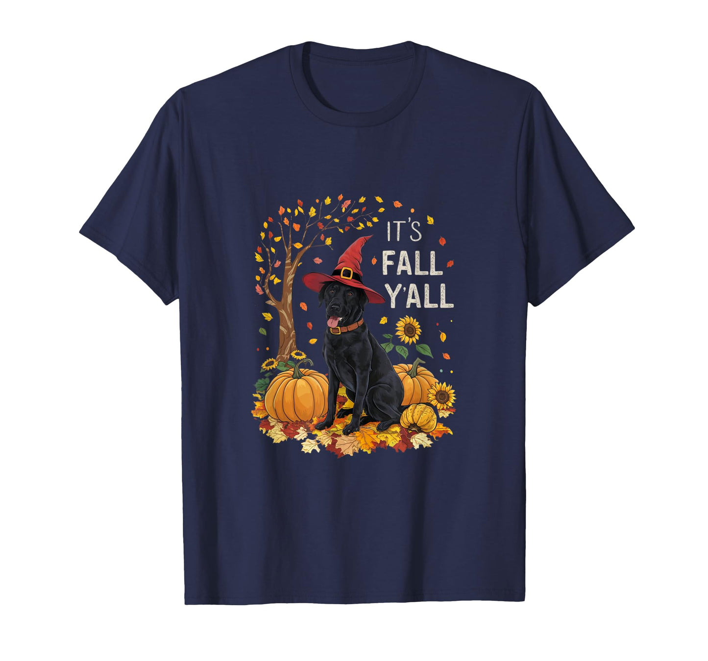 It's Fall Y'all Labrador Black Lab Halloween Thanksgiving T-Shirt