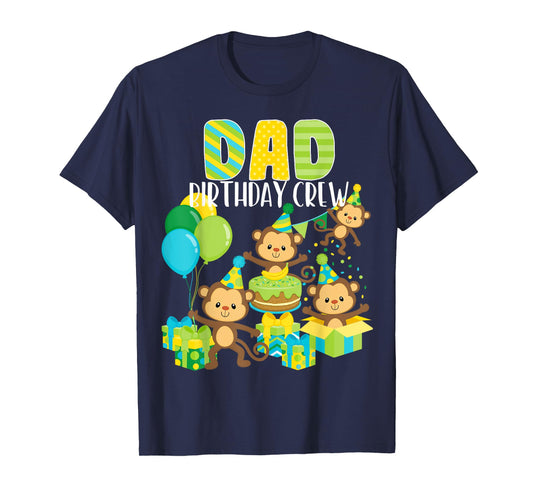Birthday Monkey Dad Birthday Crew Bday Party Family Matching T-Shirt