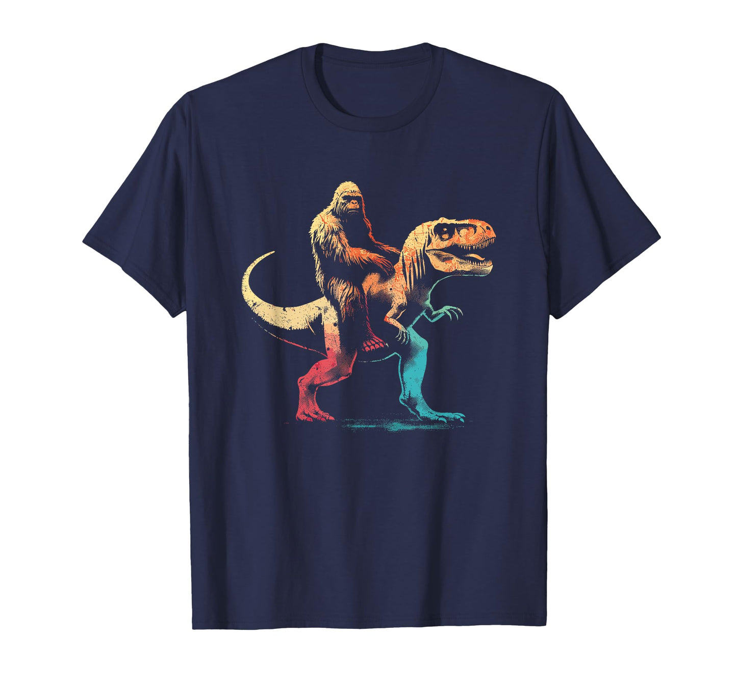 Bigfoot Riding A T-Rex - Funny Graphic Dino Sasquatch Lover T-Shirt