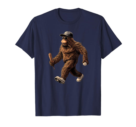 Funny Bigfoot Sasquatch for Men Women Coach Player Baseball T-Shirt