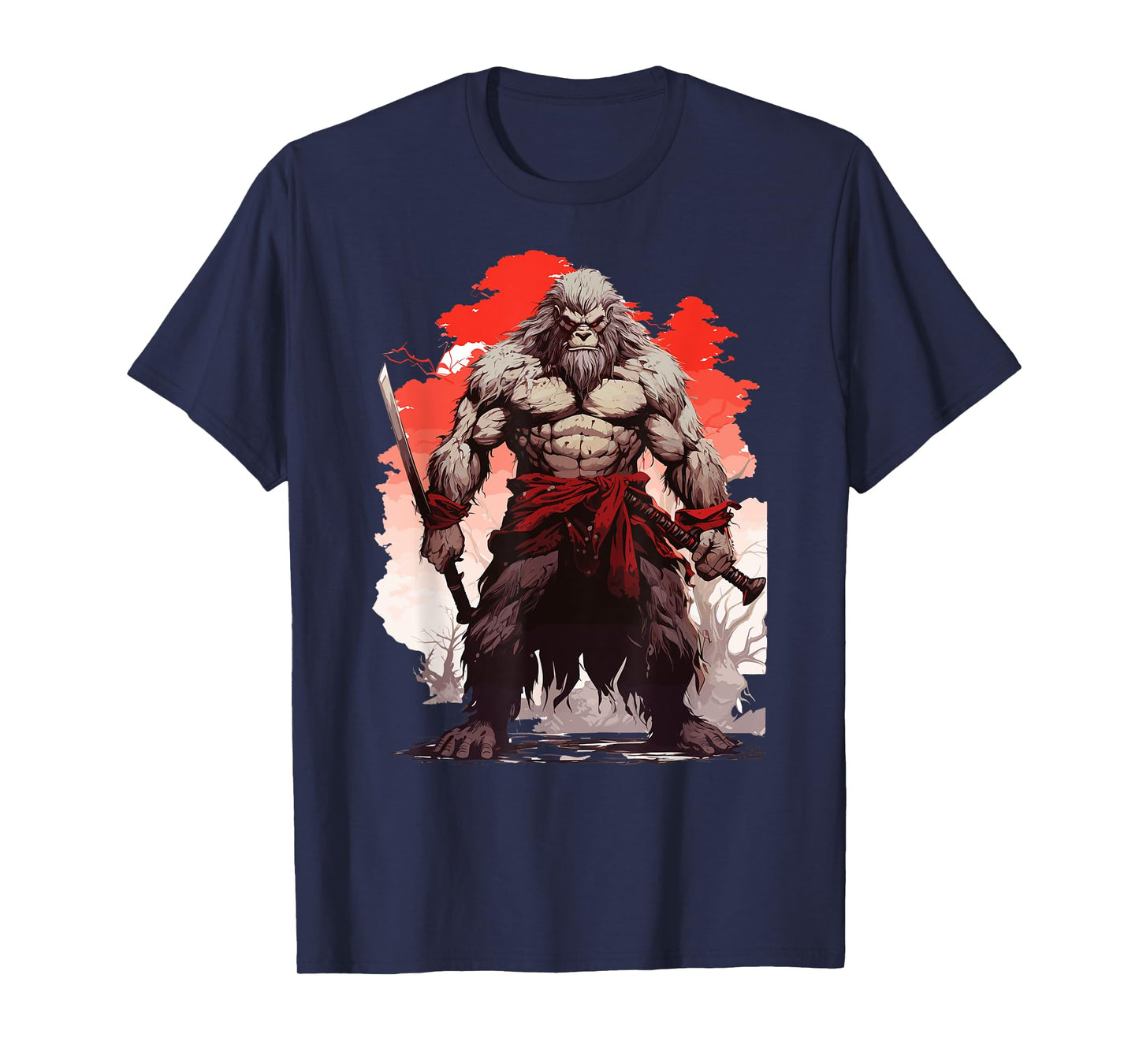Samurai Bigfoot Warrior Japanese Ninja Bigfoot Kawaii T-Shirt