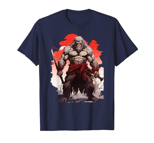Samurai Bigfoot Warrior Japanese Ninja Bigfoot Kawaii T-Shirt