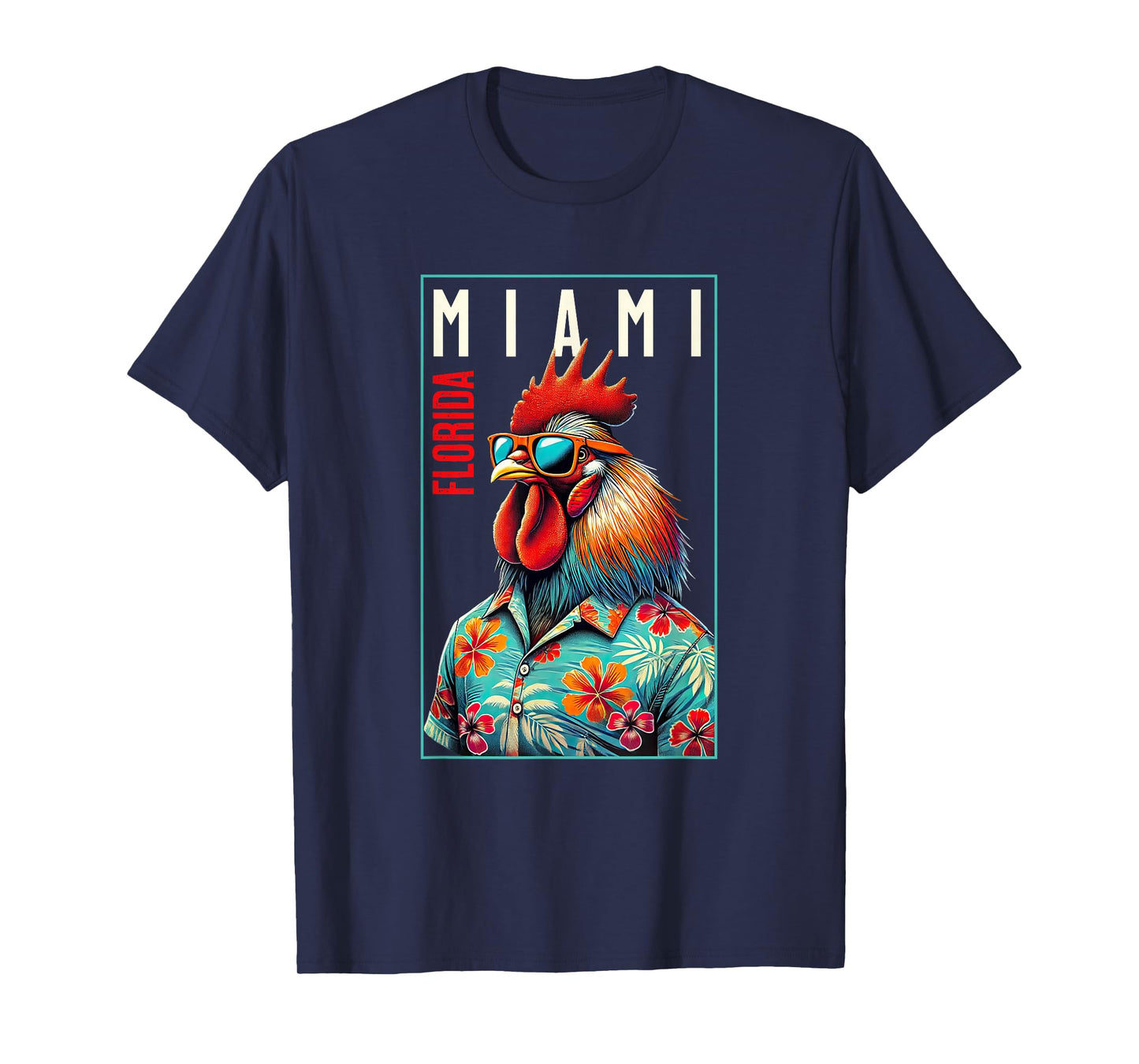 Miami Florida Beach Chicken Rooster Lover T-Shirt