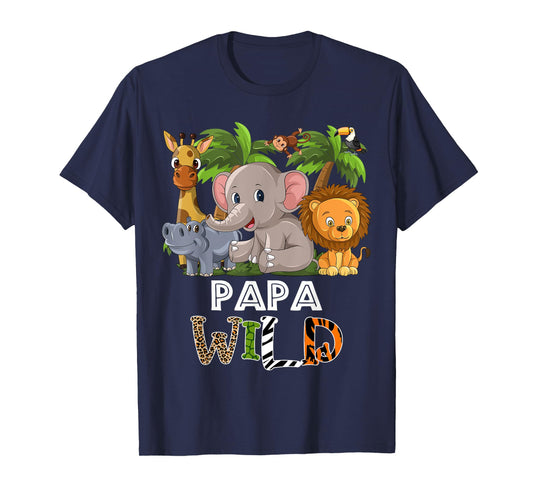 Papa Wild Zoo Theme Birthday Safari Jungle Matching Party T-Shirt